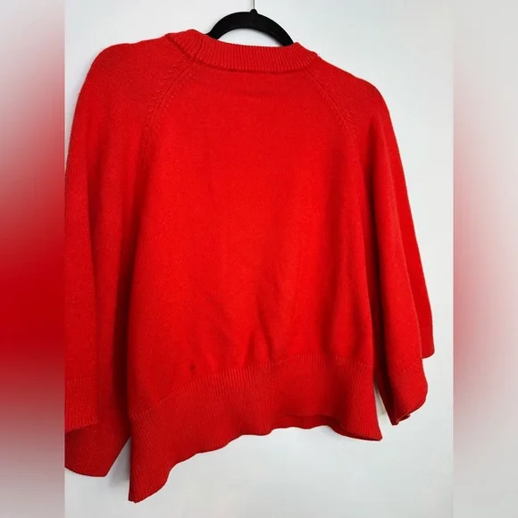Zara Women's Red knit Crewneck wide 3/4 sleeve Sweater size medium - Picture 8 of 8